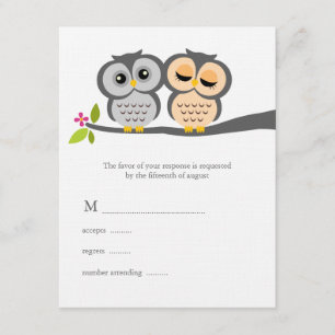 Tarjetas de respuesta Boda de búhos encantadores
