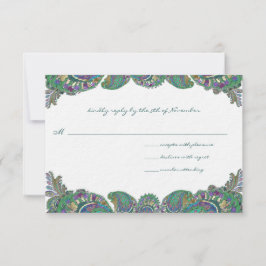 Tarjetas de respuesta Boda de colores paisley Peac