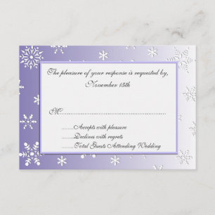 Tarjetas de respuesta Boda de copos de nieve en in