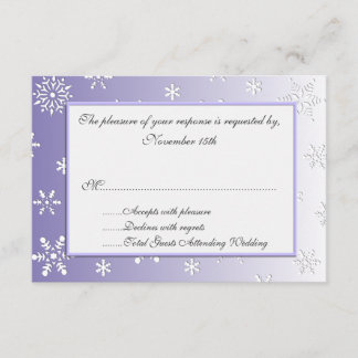 Tarjetas de respuesta Boda de copos de nieve en in
