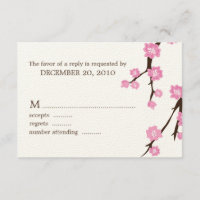 Tarjetas de respuesta Boda de flores de cerezo
