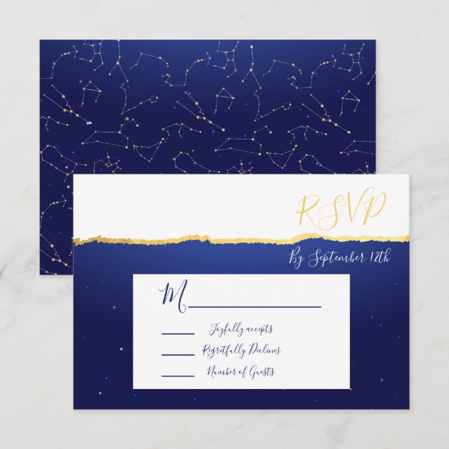 Tarjetas de respuesta Boda de las Estrellas de Zod (Anverso / Reverso)