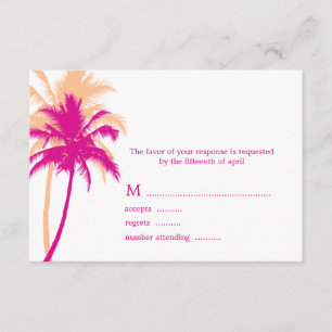 Tarjetas de respuesta Boda de palmeras