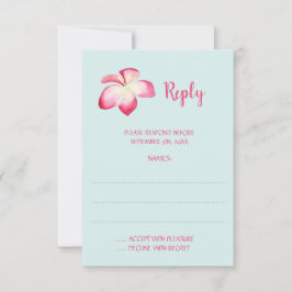 Tarjetas de respuesta Boda de Plumeria Tropical