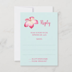 Tarjetas de respuesta Boda de Plumeria Tropical