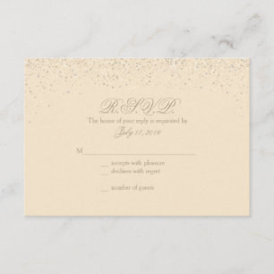 Tarjetas de respuesta Boda de Purpurina de champán