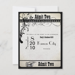 Tarjetas de respuesta Boda de Swirls Textiles Blac