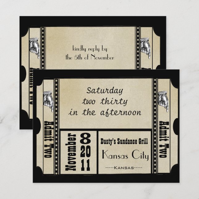 Tarjetas de respuesta Boda de Swirls Textiles Blac (Anverso / Reverso)
