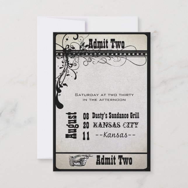 Tarjetas de respuesta Boda de Swirls Textiles Blac (Anverso)