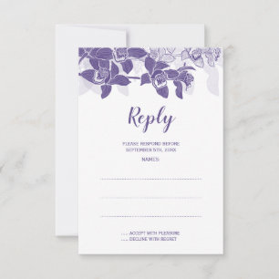 Tarjetas de respuesta Boda Elegante para orquídeas