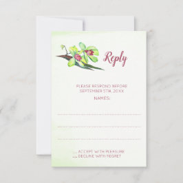 Tarjetas de respuesta Boda Green Orchid Marsala