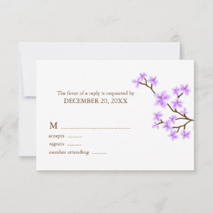Tarjetas de respuesta Boda para cerezos en flor de