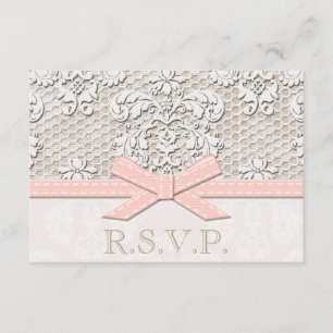 Tarjetas de respuesta Boda RSVP de encaje antiguo 