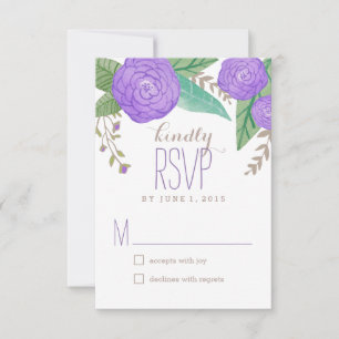 Tarjetas de respuesta Boda/RSVP de Florals pintada