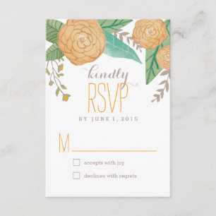 Tarjetas de respuesta Boda/RSVP de Florals pintada