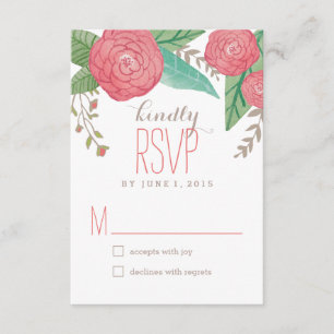 Tarjetas de respuesta Boda/RSVP de Florals pintada