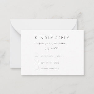 Tarjetas de respuesta Boda RSVP simple y moderna d