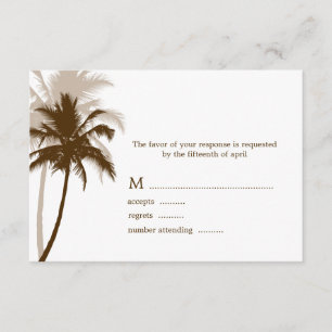Tarjetas de respuesta Boda tropical de palmeras