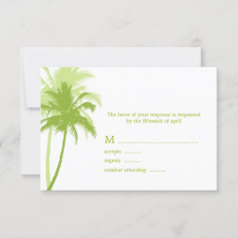 Tarjetas de respuesta Boda tropical de palmeras