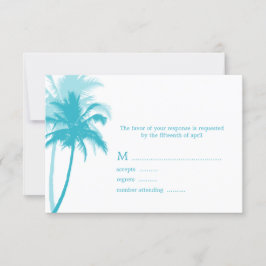 Tarjetas de respuesta Boda tropical de palmeras
