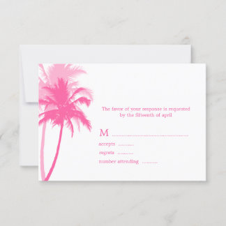 Tarjetas de respuesta Boda tropical de palmeras