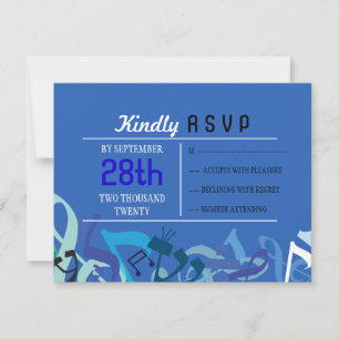 TARJETAS DE RESPUESTA DE BAT BAR MITZVAH SONIDOS D