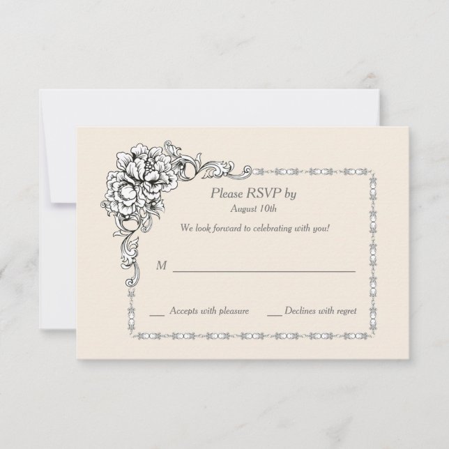 Tarjetas de respuesta de belleza barroca (Anverso)