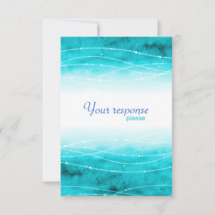 Tarjetas de respuesta de boda acuático pintadas de