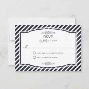 Tarjetas de Respuesta de Boda Azul Marino del Nudo