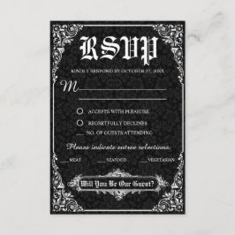 Tarjetas de Respuesta de Boda Black Gothic Victori
