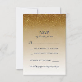 Tarjetas de respuesta de boda blancas con brillo d