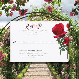 Tarjetas de respuesta de Boda blanco simple Roses 
