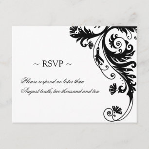 Tarjetas de respuesta de Boda blanco y negro