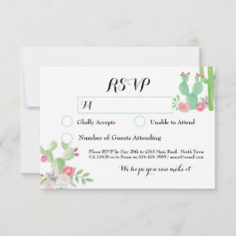 Tarjetas de respuesta de boda Cactus RSVP Fiesta d
