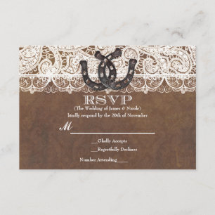 Tarjetas de respuesta de boda campestre con herrad