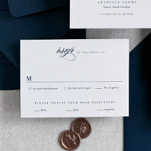 Tarjetas de Respuesta de Boda Clásicas y Elegantes