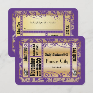 Tarjetas de respuesta de boda con cartelera de púr