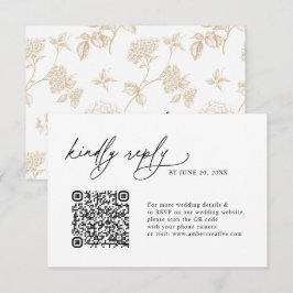 Tarjetas de respuesta de boda con código QR minima