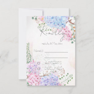 tarjetas de respuesta de boda con pinturas de hort