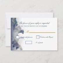 Tarjetas de respuesta de boda con tinta de mediano