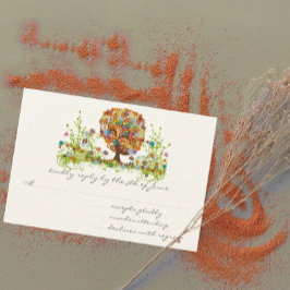 Tarjetas de Respuesta de Boda de Árbol Floral Capr