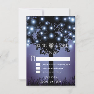 Tarjetas de respuesta de boda de árbol rústico de