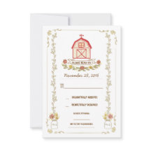 Tarjetas de respuesta de boda de barras de país