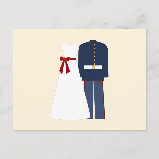 Tarjetas de respuesta de Boda de Boda militar (Anverso)