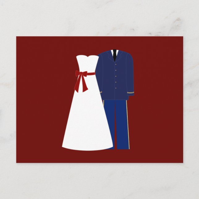 Tarjetas de respuesta de Boda de Boda militar (Anverso)