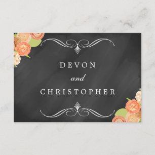 Tarjetas de respuesta de Boda de cartón floral en 