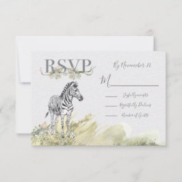 Tarjetas de respuesta de Boda de cebra de selva tr