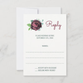 Tarjetas de respuesta de Boda de color de agua par