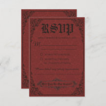 Tarjetas de respuesta de boda de Damasco Victorian