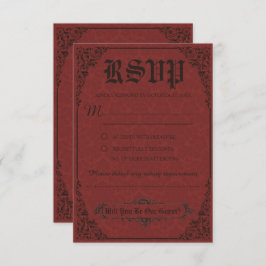 Tarjetas de respuesta de boda de Damasco Victorian
